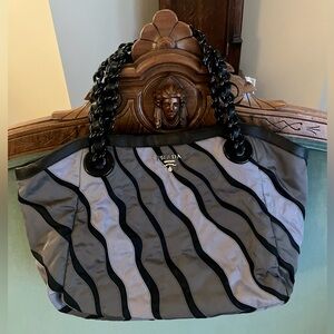 Prada Nappa & Tessuto Waves Tote Prada Black  and Gray tote bag